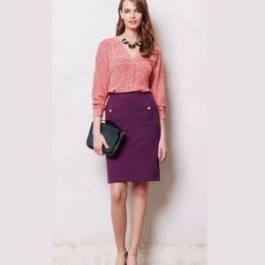 Anthropologie Vanessa Victoria plum pencil skirt